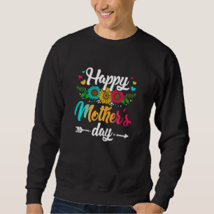 Womens Happy Mother s Day 2023 Cute Floral Girl Wo Sweatshirt