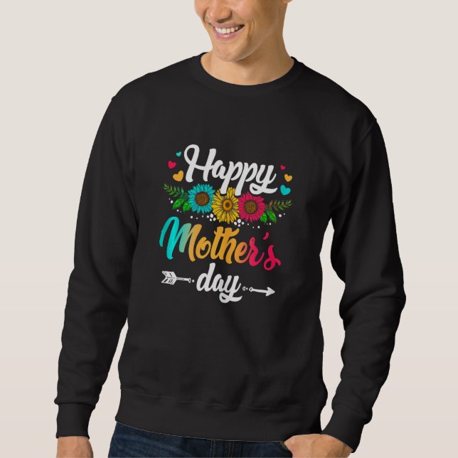 Womens Happy Mother s Day 2023 Cute Floral Girl Wo Sweatshirt (Front)