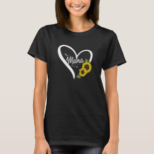 Womens Happy Mother's Day Mama Mom Heart Daisy Sun T-Shirt