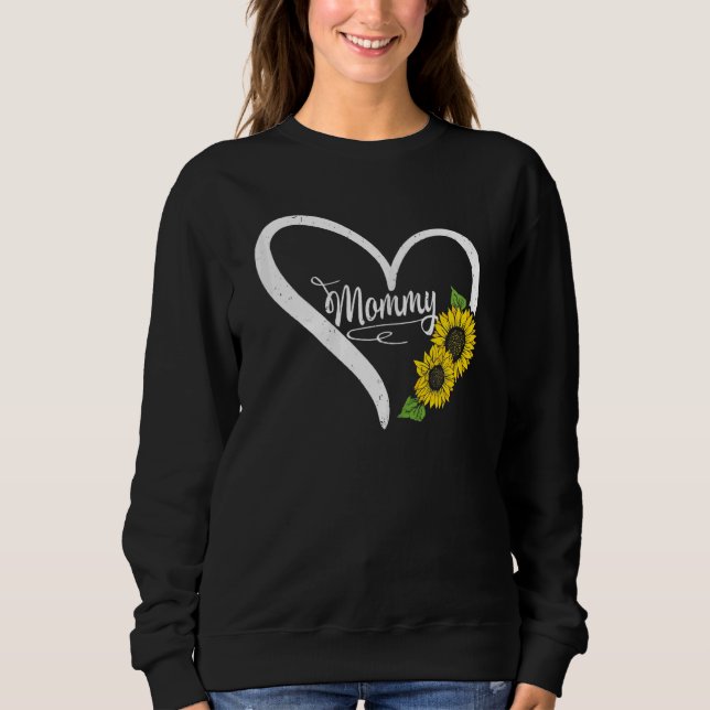 Womens Happy Mother's Day Mummy Mum Heart Daisy Su Sweatshirt (Front)