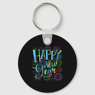 Womens Happy New Year 2026 V-neck  Key Ring