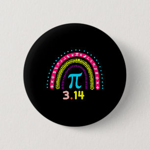 Women's Happy Pi Day Math Teacher Rainbow 3.14 Pi 6 Cm Round Badge