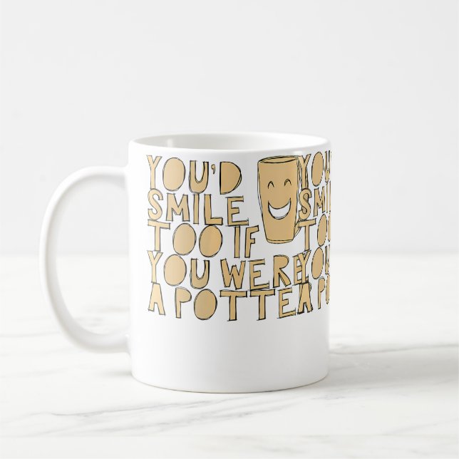Womens Happy Pottery Coffee Mug (Left)