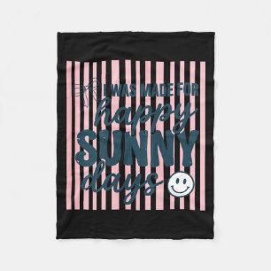 Womens happy summer quote positive aesthetic cute fleece blanket