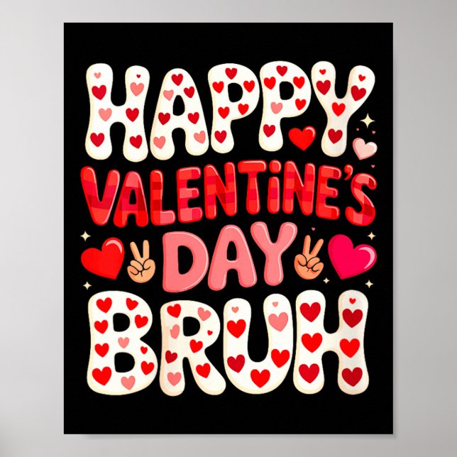 Women's Happy Valentine's Day Hearts Matching Kids Poster (Front)