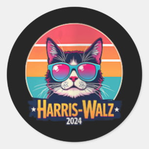 Womens Harris W 2024 Cat Sungles Retro Vintage Poc Classic Round Sticker