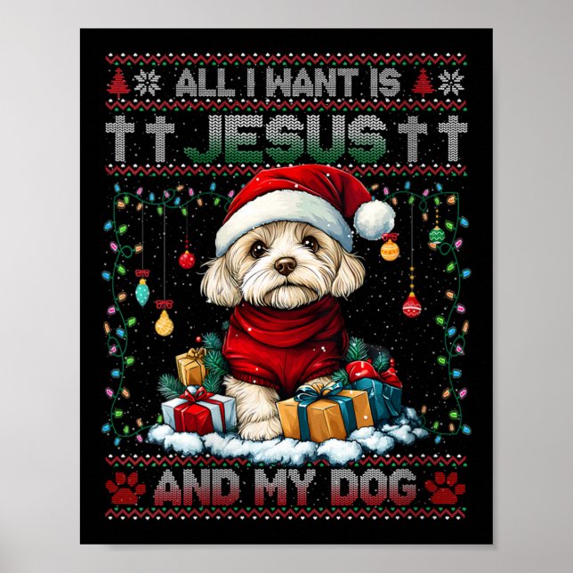 Womens Havanese Christmas Tree Lights Decorations  (Front)