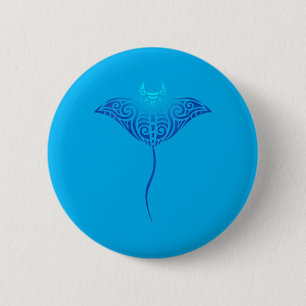 Womens Hawaii Tribal Stingray Hawaiian Polynesian 6 Cm Round Badge