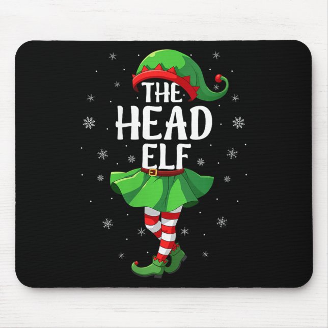 Womens Head Elf Christmas Girls Women Elf Squad Xm Mouse Pad (Front)