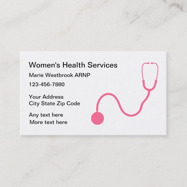 Women's Health Nurse Practitioner Medical Business Card (Front)
