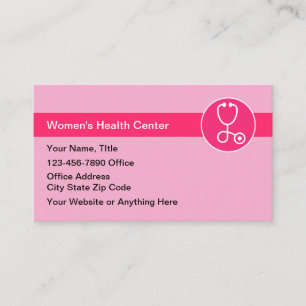 Women's Health Pink Business Cards