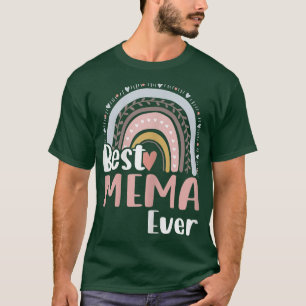 Womens Heart Boho Rainbow Best Mema Ever Mother's  T-Shirt