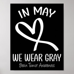 Womens Heart In May Wear Grey Brain Tumour Poster