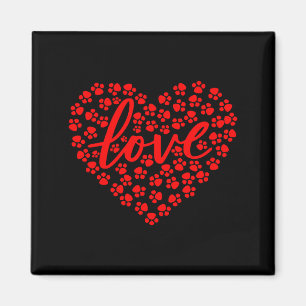 Womens Heart Paw Print Dog Love Valentines Day Gif Magnet