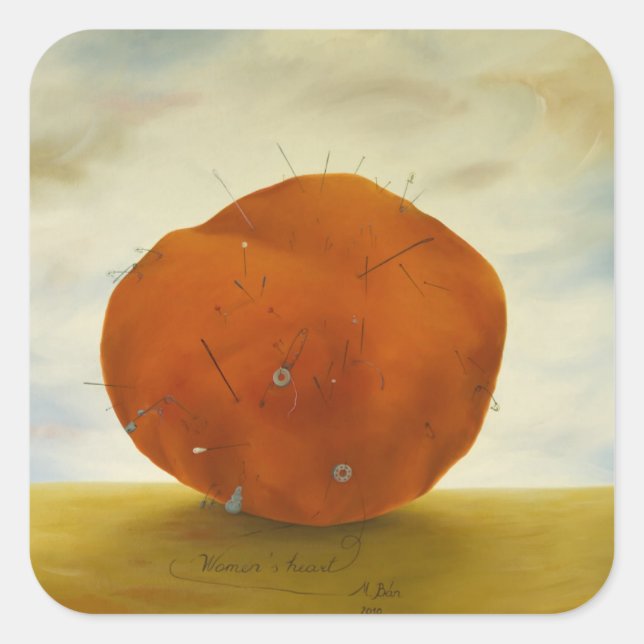 Women's Heart Square Sticker (Front)