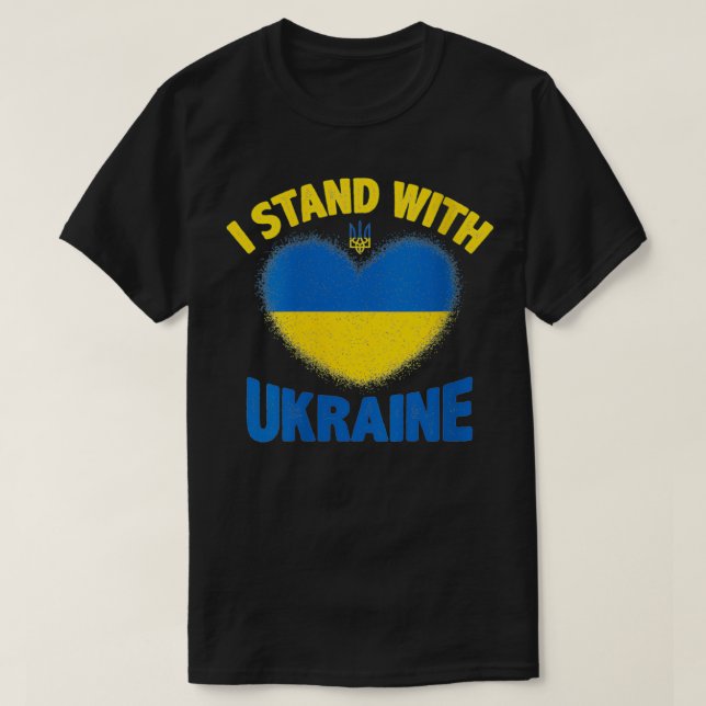 Womens Heart Ukrainian Flag I Stand With Ukraine S T-Shirt (Design Front)