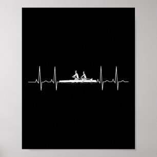 Womens Heartbeat Rowing Crew Line Stroke Srt Athle Poster