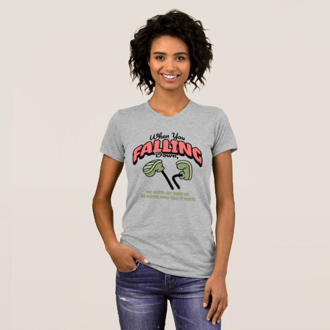 Women's Heather Grey "Falling Down" Surreal Tee  (Front Full)