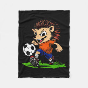 Womens Hedgehog Footballer V-neck  Fleece Blanket