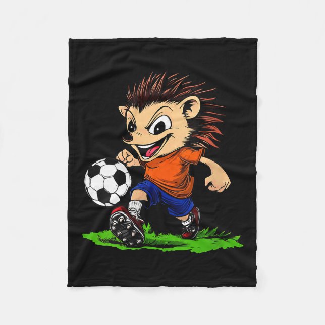 Womens Hedgehog Footballer V-neck  Fleece Blanket (Front)