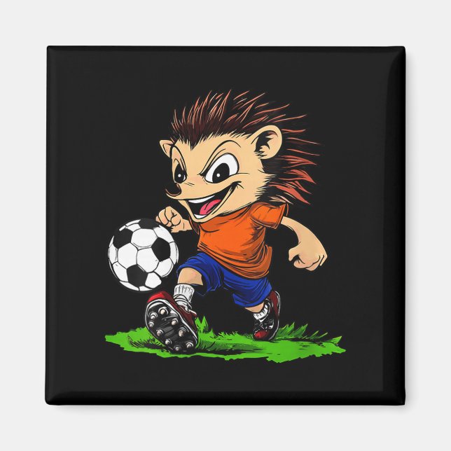 Womens Hedgehog Footballer V-neck  Magnet (Front)