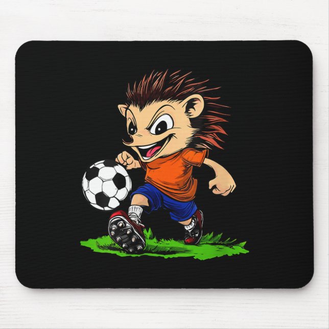 Womens Hedgehog Footballer V-neck  Mouse Pad (Front)