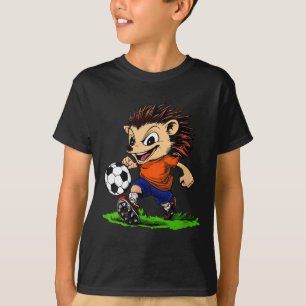 Womens Hedgehog Footballer V-neck  T-Shirt