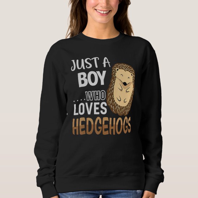 Womens Hedgehog Just A Boy Who Loves Hedgehog Cost Sweatshirt (Front)