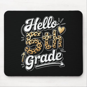 Womens Hello 5th Fifth Grade Leopard Teacher Back  Mouse Pad