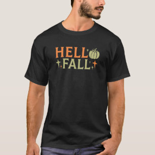 Womens Hello Fall Pumpkin Fall T-Shirt