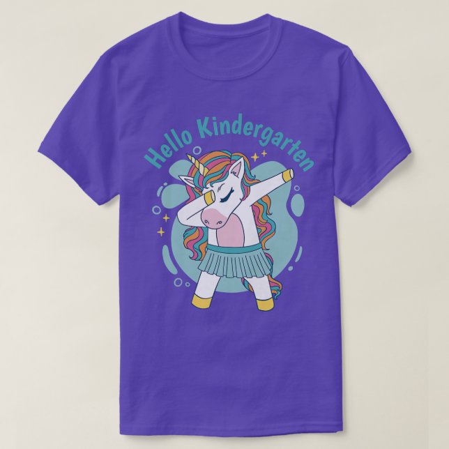 Womens Hello Kindergarten Unicorn Teachers  T-Shirt (Design Front)
