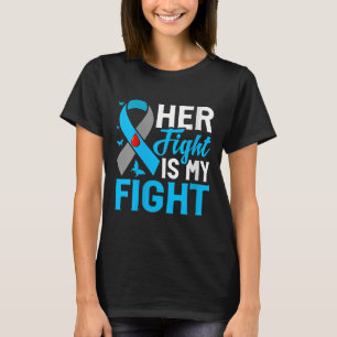 Womens Her Fight Is My Fight V-neck  T-Shirt