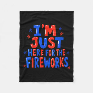 Womens Here For The Fireworks Patriotic Fleece Blanket
