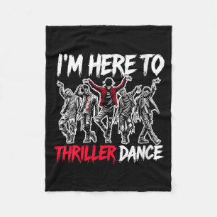 Womens Here To Dance Funny Halloween Zombie Party Fleece Blanket
