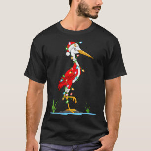 Womens Heron Bird Xmas Lighting Santa Costume Hero T-Shirt