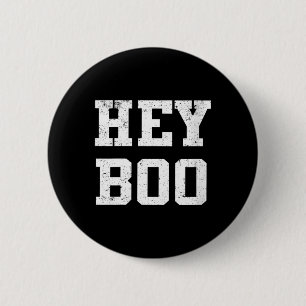 Womens Hey Boo Halloween 6 Cm Round Badge
