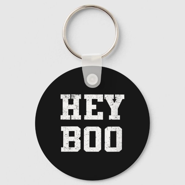 Womens Hey Boo Halloween Key Ring (Front)