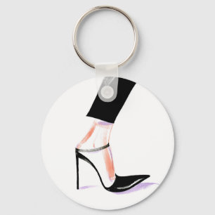 Women's high-heeled shoes key ring
