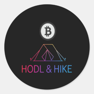 Womens Hiking Adventure Hike Blockchain Sats Freed Classic Round Sticker