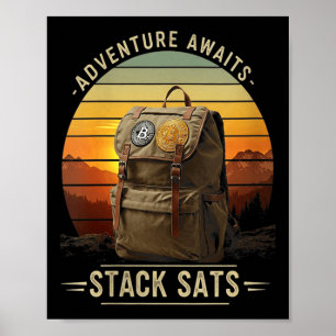 Womens Hiking Adventure Hike Blockchain Sats Freed Poster