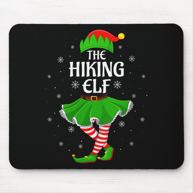Womens Hiking Elf Christmas Family Girls Women Elf Mouse Pad (Front)