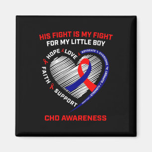Womens His Fight Little Boy Son Chd Awareness Hear Magnet
