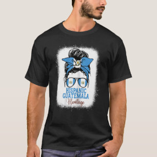 Womens Hispanic Heritage Month Guatemala Flag Mess T-Shirt