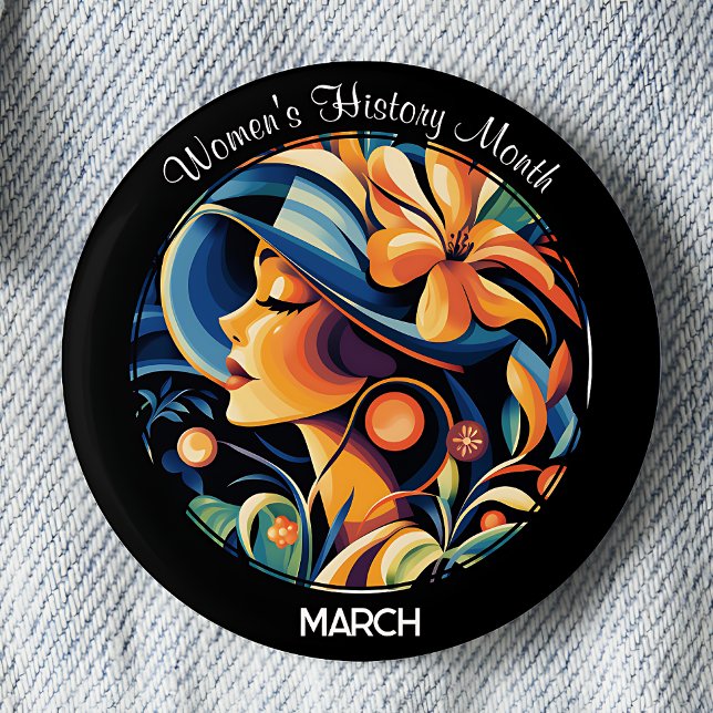 Women's History Month 6 Cm Round Badge (Women's History Month)