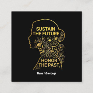 Women's History Month Eco-Feminist Sustain Future Square Business Card