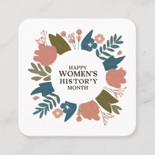 Women's History Month Square Business Card