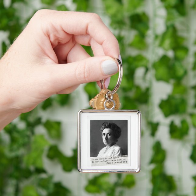 Women's History: Rosa Luxemburg Quote on Freedom Key Ring (Hand)
