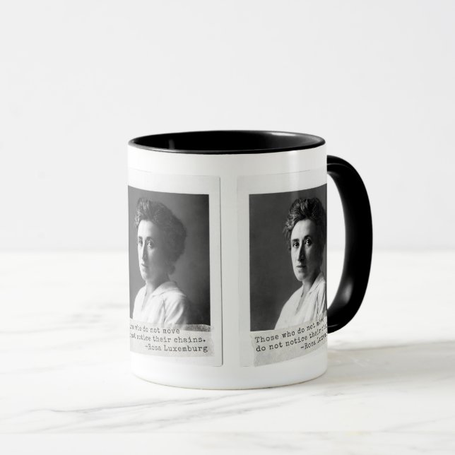 Women's History: Rosa Luxemburg Quote on Freedom Mug (Front Right)