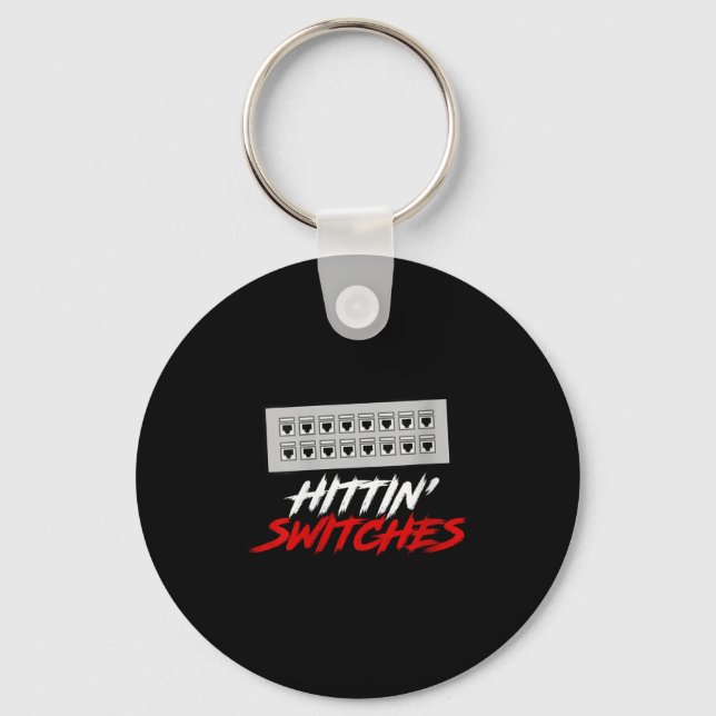Womens Hittin Switches Funny Network Admin Tech Hu Key Ring (Front)
