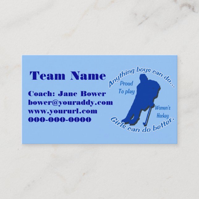 Women's Hockey Business Card (Front)